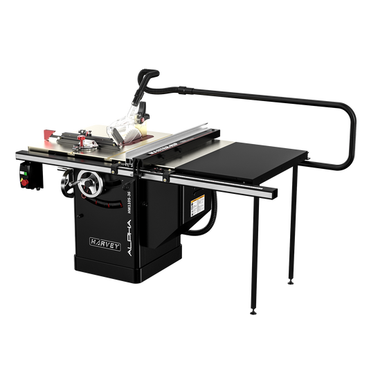 ALPHA HW110S-36 & HW110S-52 10" 4HP Dovetail Cabinet Table Saw - Harvey Woodworking